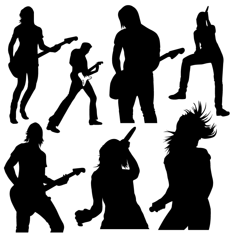 free vector 
								Live Music Vector Silhouettes							